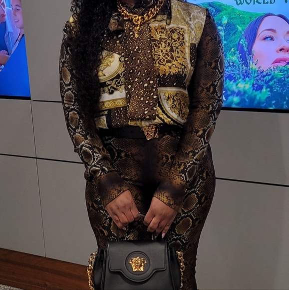 Versace barocco patchwork python print silk top - Picture 3 of 3